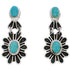 Southwest Silver Turquoise Flower Jewelry Earrings MW75962